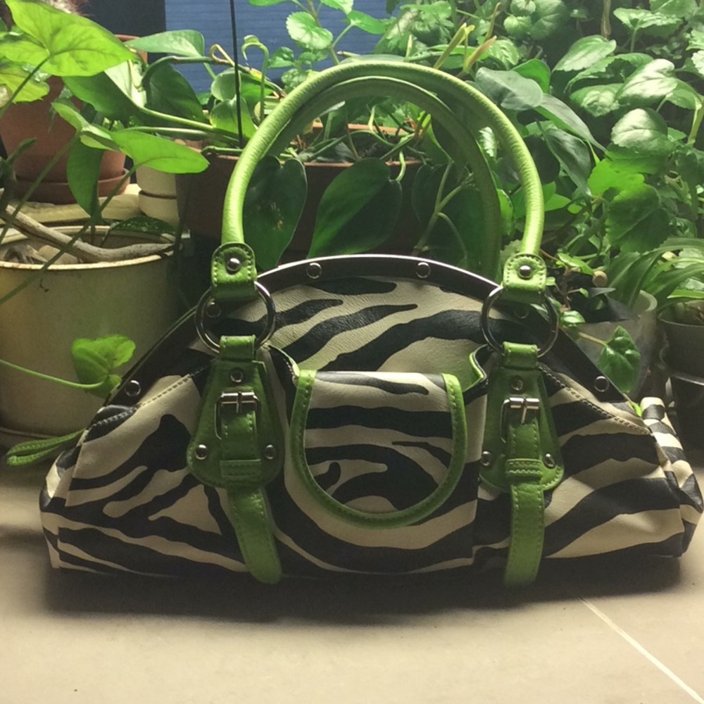 Vegan leather zebra satchel
